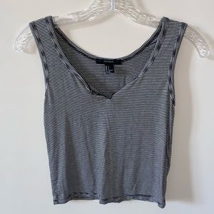 black and white striped tank top crop top.